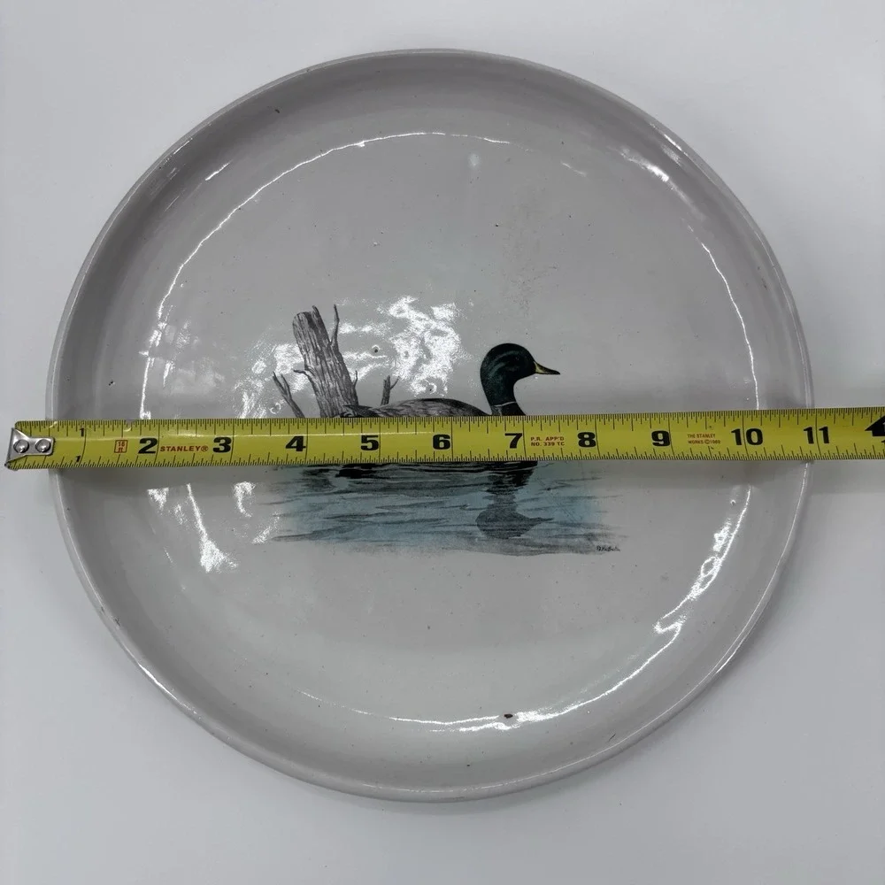 Vintage Hand Painted Mallard Duck Wildlife Decorative Plate Signed 4 Available